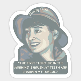 Dorothy Parker Portrait and Quote Sticker